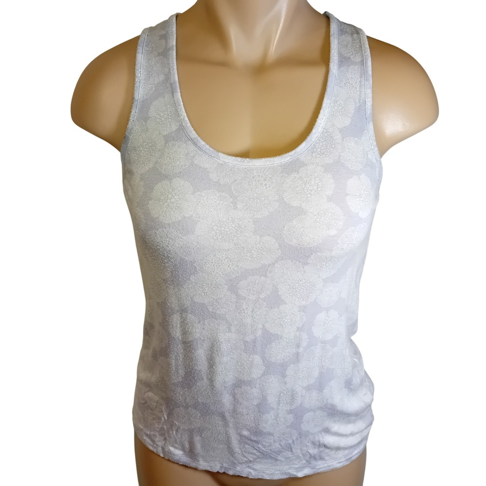 Vintage Y2K La Vie En Rose Pastel Lilac Floral Lace Tank Top Sleepwear Pajamas S